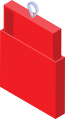 Poster - Red cardboard box packaging with hanging slot, perfect for retail display and branding