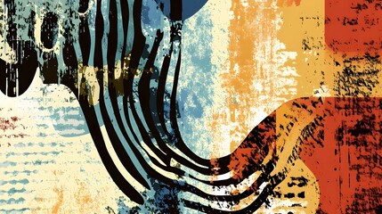 Aufkleber - Vibrant Abstract Expressionist Grunge Textures Backdrop