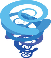 Poster - Intertwined blue spirals forming a dynamic vortex, suggesting motion and energy