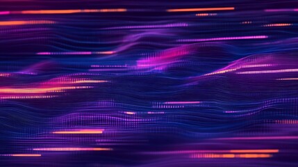 Aufkleber - Abstract digital wave motion background, glowing lines, dark colors, possible use in technology or design presentations