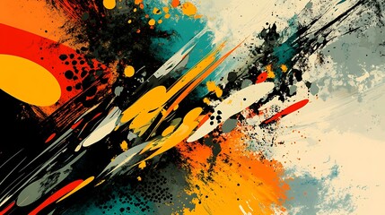 Canvas Print - Abstract colorful paint splatter art background