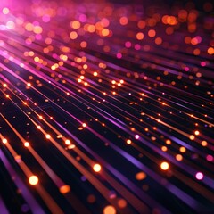 Poster - Vibrant Light Trails with Colorful Bokeh Effect in Motion