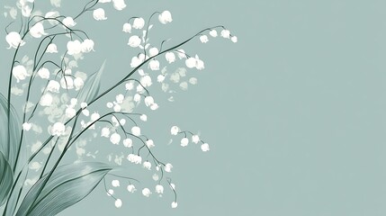 Poster - Delicate lily of the valley bouquet, soft pastel background, decorative