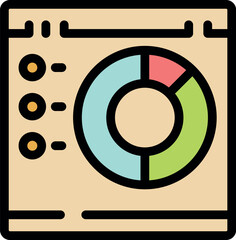 Poster - Website displaying a colorful pie chart with data points, representing online data analysis and reporting