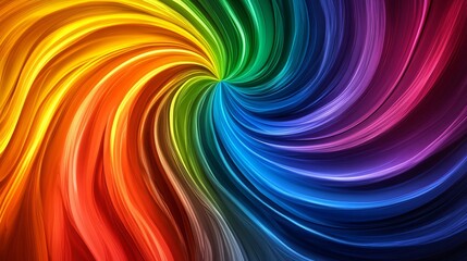 Poster - Swirling Chaotic Lines in Radiant RGB Wave Design Blending Seamlessly into Colors