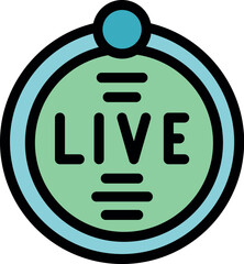 Poster - Live stream button represents real time online broadcasting, gaming, or live event streaming