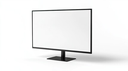 Computer screen mockup with blank display, isolated on white or transparent background.