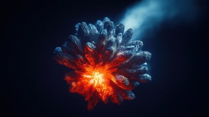Poster - Cosmic energy burst from dying star vibrant space scene glowing particles cosmic elegance intense vibration