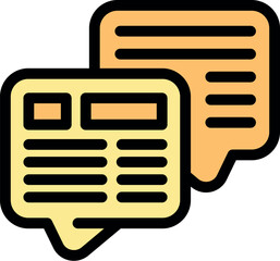 Poster - Two overlapping speech bubbles represent online communication, news updates, and instant messaging