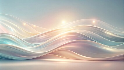Leinwandbilder - Abstract Minimalist Design Featuring Soft, Flowing Waves in White and Pastel Colors with Subtle Highlights and a Subtle Gradient Background
