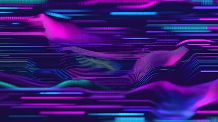 Poster - Abstract digital data waves