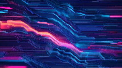 Aufkleber - Abstract digital art, vibrant colors, futuristic lines. Possible use background for technology presentation