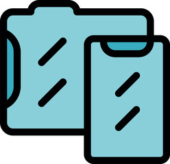 Poster - Protecting sensitive data on smartphones and folders with glass shields, ensuring privacy and security in digital environment