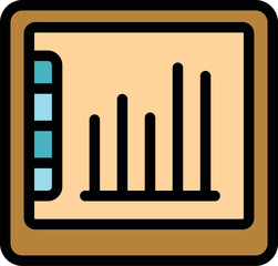 Poster - Bar graph is growing on tablet screen with checklist, representing increasing data analysis and business progress