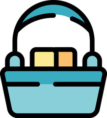 Poster - Shopping basket icon representing retail, purchases, and consumerism in e commerce and physical stores
