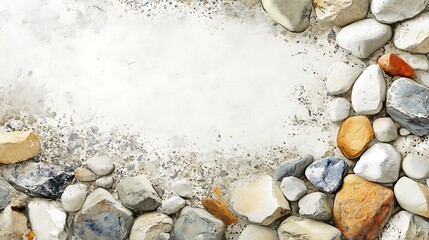 Aufkleber - Colorful stones frame on textured surface