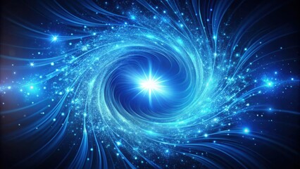 Fototapete - A celestial swirl of light and energy, radiating a bright star at the center, a captivating abstract background for cosmic and fantasy themes.