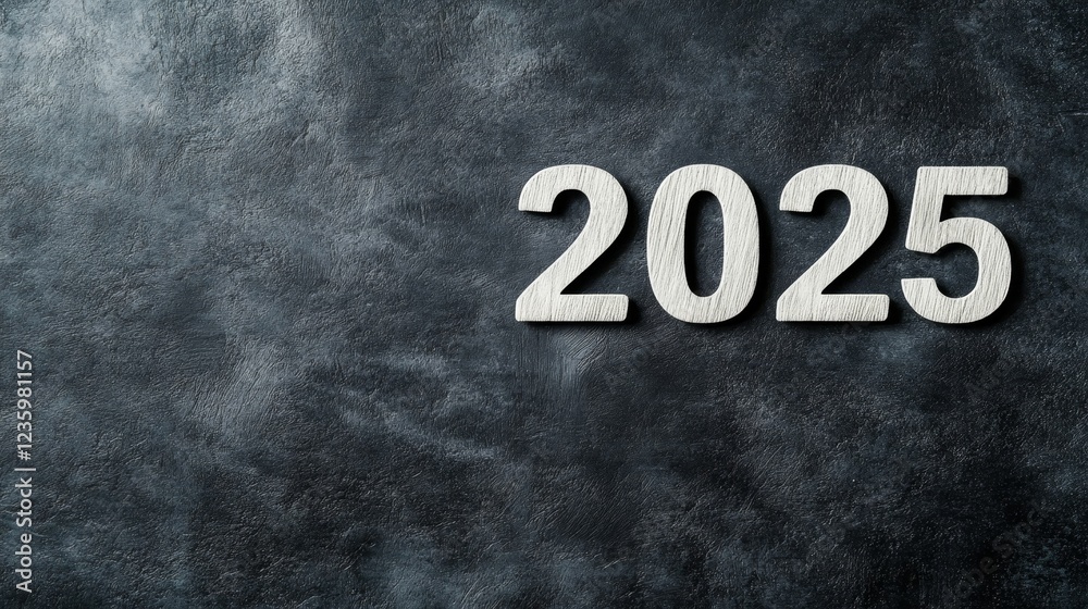 Year 2025 on Dark Background - A minimalist image showcasing the year ...