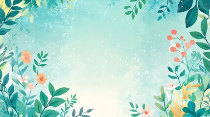 Poster - Floral Spring Background, Soft Pastel Colors, Nature, Greeting Card, Minimalist, Poster Design