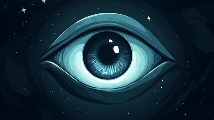 Wall Mural - Celestial eye in dark space. Possible use Spiritual art