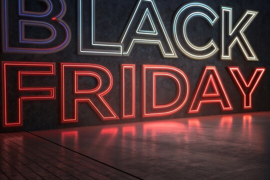 Black Friday for Sale Shopping of Text 3D design for colorful advertising, banners, Poster, leaflets and flyers.