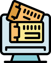 Poster - Computer screen displaying two tickets, symbolizing online booking for travel or events