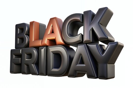 Black Friday for Sale Shopping of Text 3D design for colorful advertising, banners, Poster, leaflets and flyers.