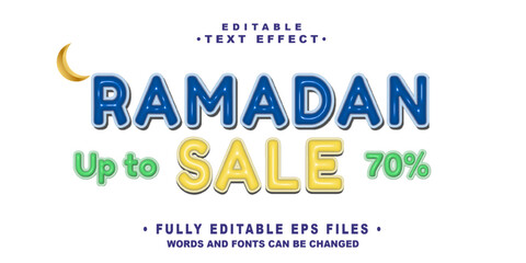 Poster - editable 3d inflalte ramadan sale  text effect.typhography logo