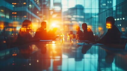 Aufkleber - Business meeting in modern city
