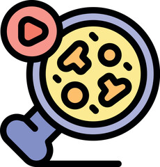 Poster - live cooking streaming icon represents online culinary content, video recipes, and food broadcasting