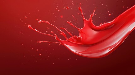Aufkleber - Abstract artistic splashes of red on a rich crimson base