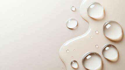 Poster - Macro shot of hydrated skin with water droplets, smooth texture, and a fresh, healthy glow, minimalistic background