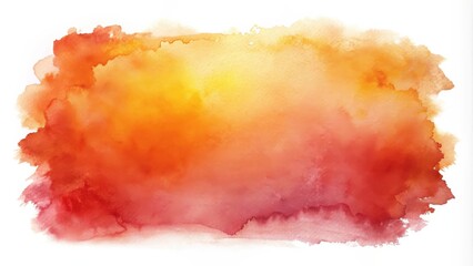 Poster - Abstract Watercolor Wash in Warm Hues with Yellow, Orange, and Red Transitions