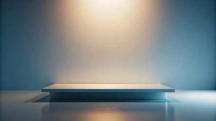 Poster - Minimalist Platform with Soft Lighting and Reflective Surface