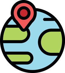 Poster - Gps icon showing worldwide location tracking on planet earth, perfect for travel and navigation concepts