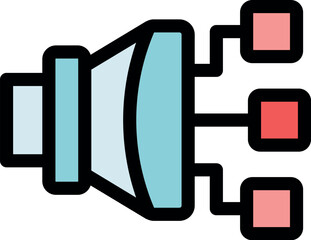 Poster - megaphone sending data, representing digital marketing and advertising campaign