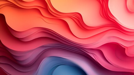 Poster - Vibrant Red Wave Background with Flowing Curvaceous Lines Transitioning from Deep Crimson to Light Red
