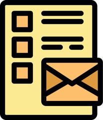 Poster - Newsletter sending process with checklist and envelope icon representing email marketing strategy