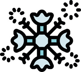 Poster - Snowflake is falling with light particles around, celebrating winter season and christmas holidays
