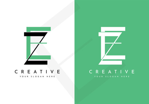 Monogram EZ ZE logo design, creative letter logo