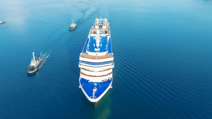 Wall Mural - cruise ship, cruise liners beautiful white cruise ship above luxury cruise in the ocean sea concept 
