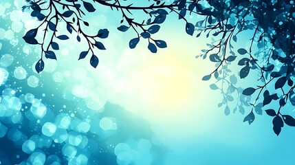 Poster - Nature, leaves, sunlit branches, soft light background,  peaceful scene, perfect for desktop use