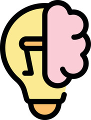 Poster - Illustration combining a brain with a light bulb symbolizing creativity and ideas