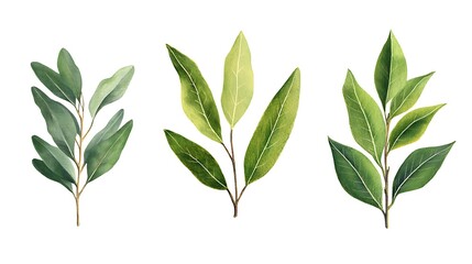 Poster - Decorative botanical leaves, illustration, nature, artistic, digital