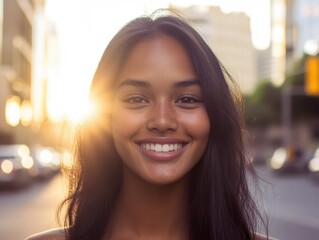 Wall Mural - Radiant Smile at Sunset