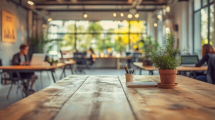 Aufkleber - Modern office interior, workday, natural light, collaborative work