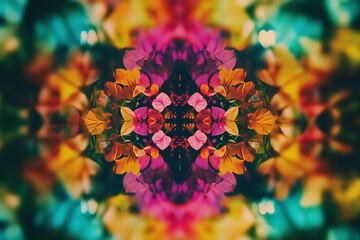 Poster - A colorful kaleidoscope pattern shifting in a mesmerizing symmetrical motion