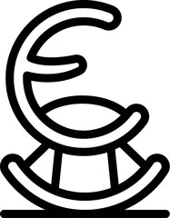 Poster - Simple line icon of a rocking chair, symbolizing rest, relaxation, and comfort in home furniture