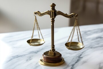 Poster - A gold scale with two chains attached