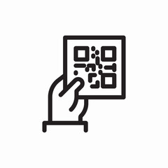 QR code hand support icon vector sign